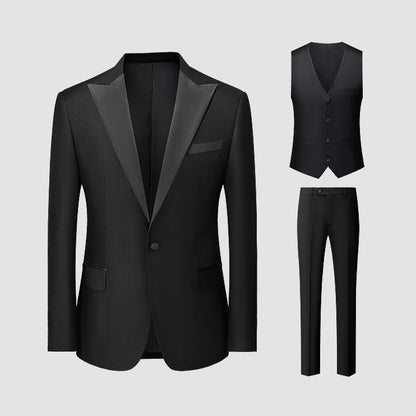 Lange Herren-Anzughose aus 50% Wolle, Slim Fit, tiefblau – ideal für Hochzeit, Büro und Alltag im Herbst und Frühling.