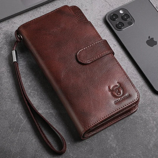 Unisex Geldbörse Langformat Bifold Mit RFID-Schutz Und Handgelenkband Für Mehrere Karten
