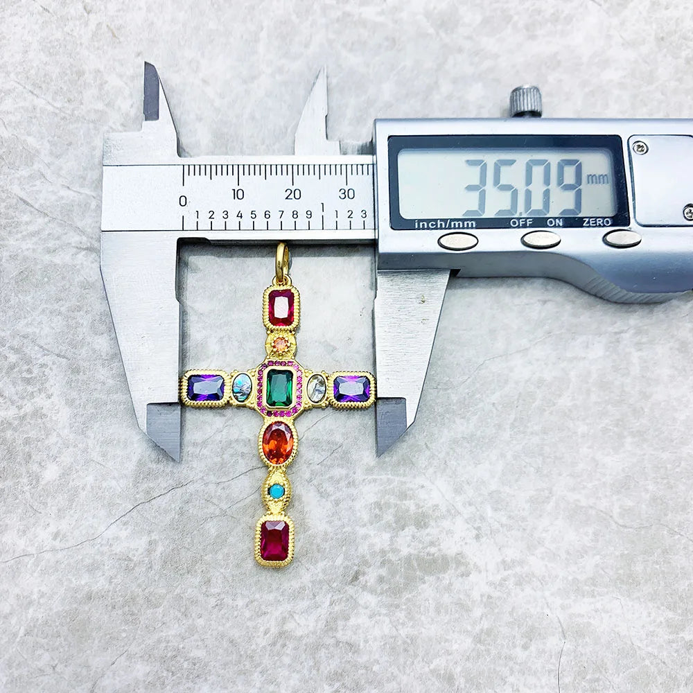 Damen-Charm-Anhänger Kreuz und Krone majestätisch aus Sterlingsilber