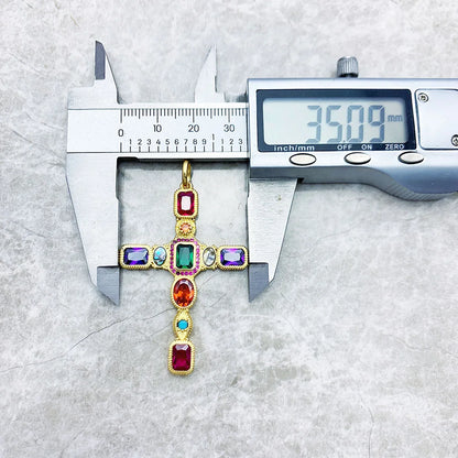 Damen-Charm-Anhänger Kreuz und Krone majestätisch II aus Sterlingsilber