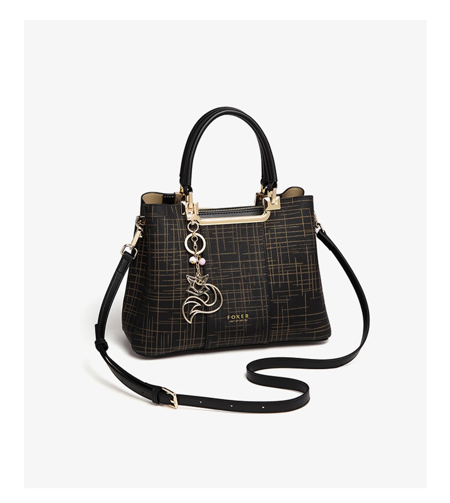 Damen Handtasche aus Split-Leder Schultertasche im Luxus Saffiano Design