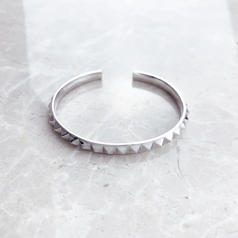 Damen-Ohrstecker Armreif Set Punk aus Sterlingsilber