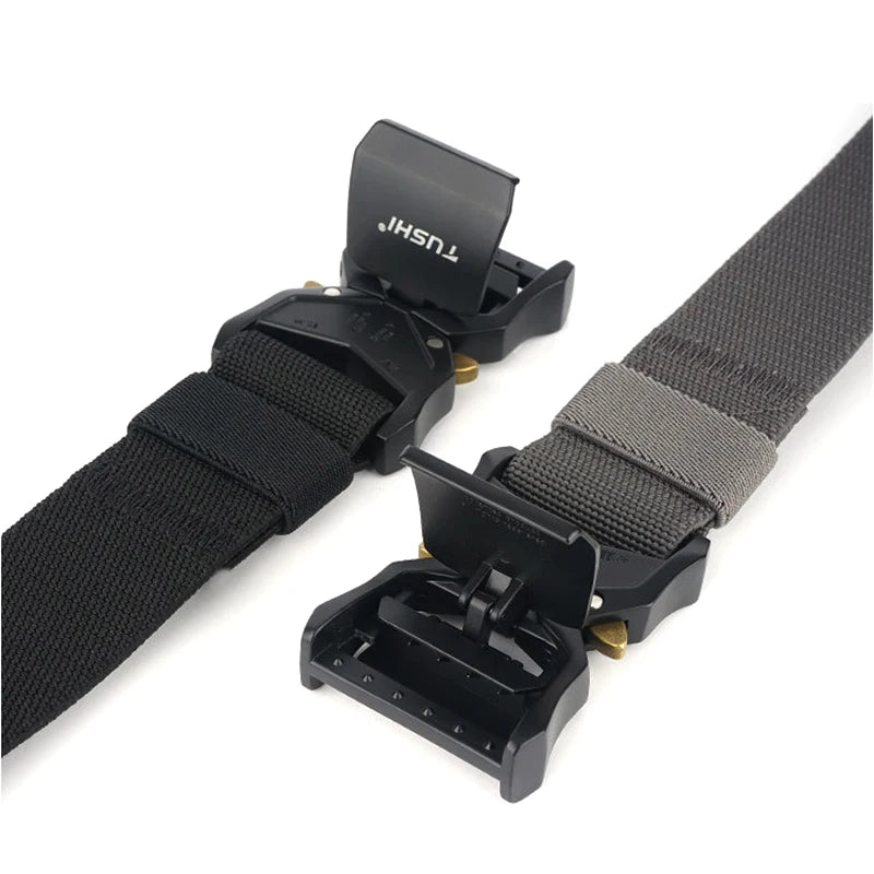 Herren-Gürtel Elastischer Outdoor-Taktikgürtel mit Schnellverschluss und Metall-Schnalle