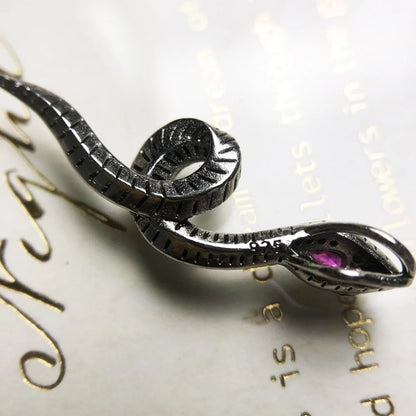 Damen-Charm-Anhänger Schlange Vintage Glück aus Sterlingsilber