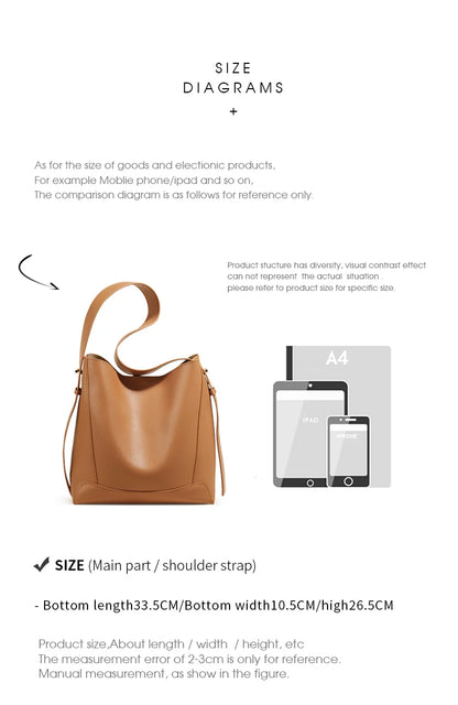 Damen Schultertasche aus Leder im klassischen Stil Große Tote für Büro