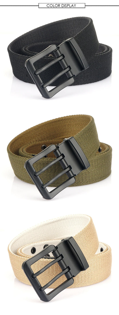 VATLY Vintage Wendegürtel Herren Canvas 38mm Doppelnadel-Schnalle Arbeit