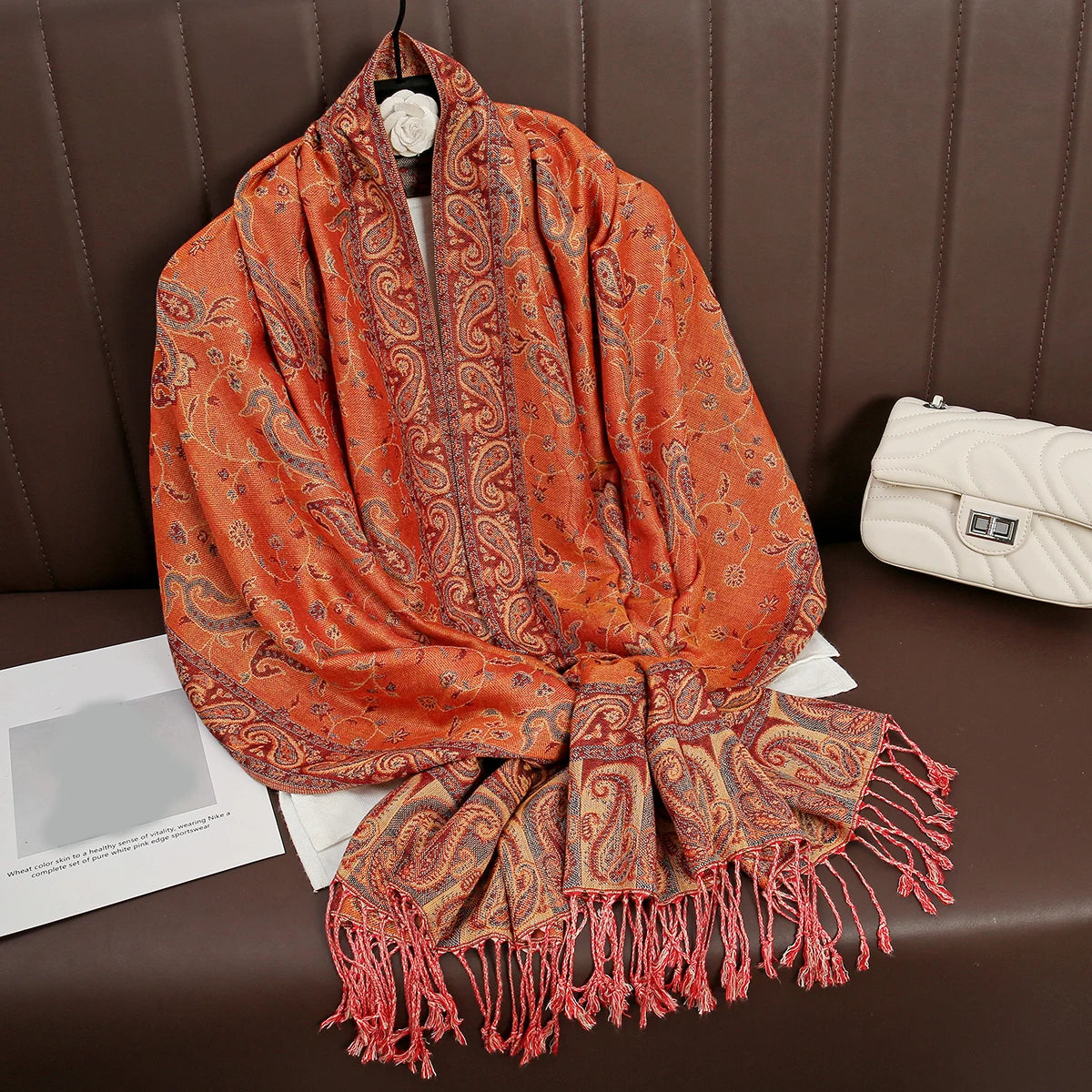 Damen Winterschal Kaschmir Pashmina Luxus Druck warm Stolen Foulard Baumwolle