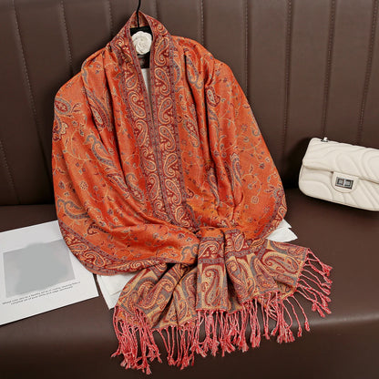 Damen Winterschal Kaschmir Pashmina Luxus Druck warm Stolen Foulard Baumwolle