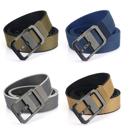 Unisex-Gürtel Aus Nylon Beidseitig Tragbar Reversibel Mit Metall-Schnalle 105–120 cm