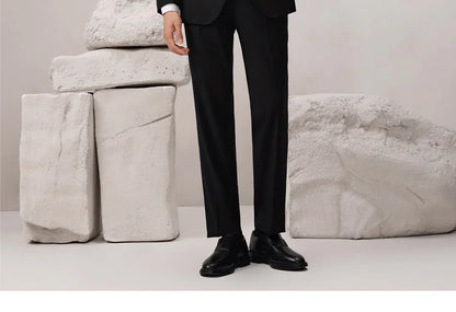 Herrenanzug aus 100% Wolle, doppelt geknöpft, luxuriöses Retro-Design in Grau, winterlich warm, ideal für Hochzeiten, schlanke Passform mit Blazer und Hose.