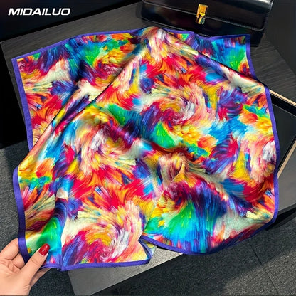 Damen Seidenschal 55cm quadratisch Haarband Büro Geschenk Bandana Foulard