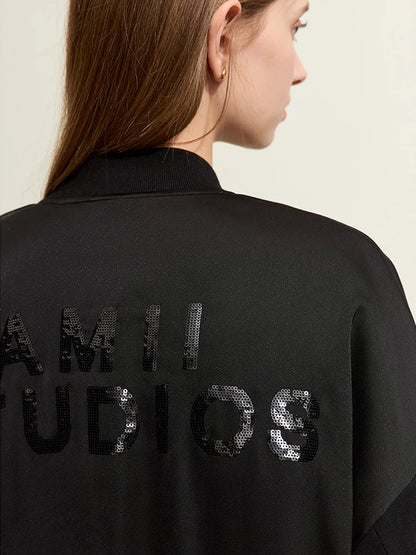Damen Parka im sportlichen Stil mit Baseballkragen und Stickerei