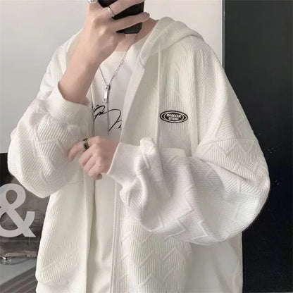 Herren Sweatshirt im Koreanischen Stil mit Kapuze und Taschen