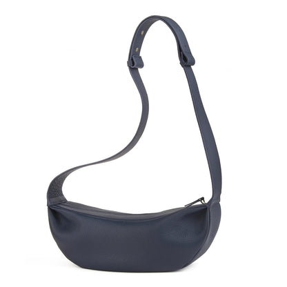 Echtleder Schultertasche Crossbody Schwarz Breiter Tragegurt