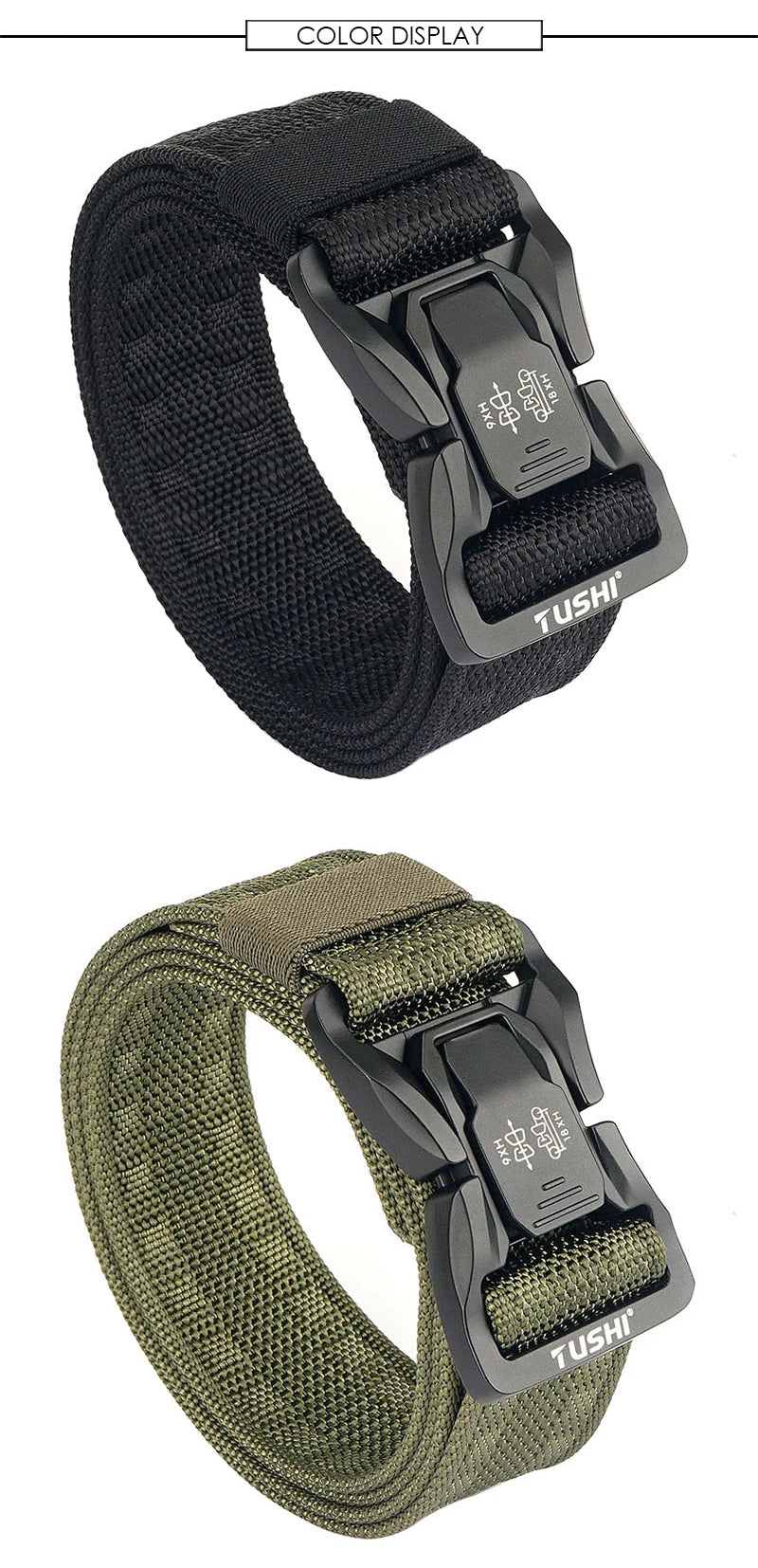 Herren-Taktischer Outdoor-Gürtel Mit Metall-Schnalle Und Schnellverschluss In Schwarz