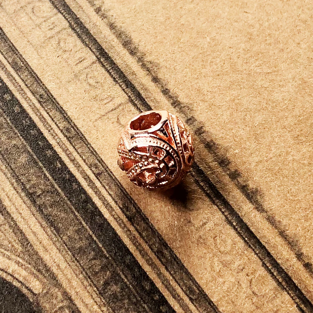 Damen-Charm-Anhänger Roségold Perlen Wassertropfen aus Sterlingsilber