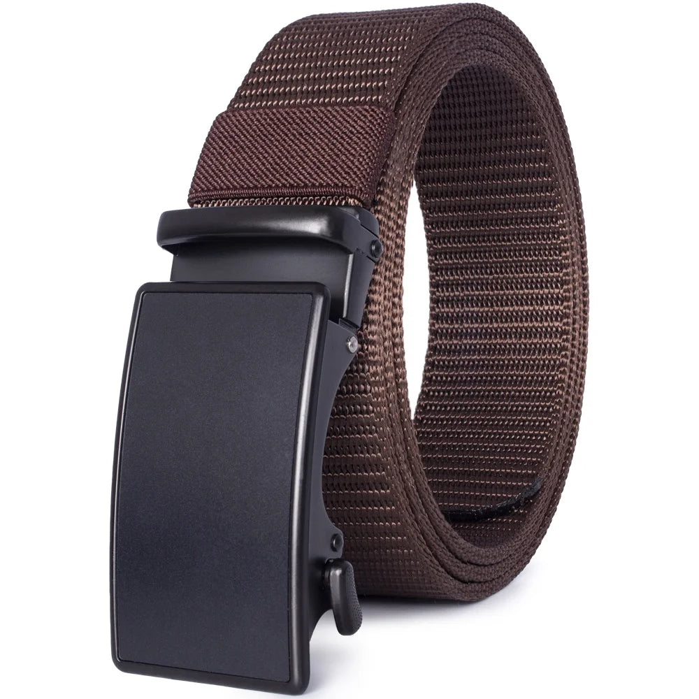 Herren Nylon Canvas-Gürtel Schnellverschluss Casual Army 3,6 cm