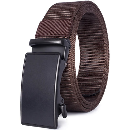 Herren Nylon Canvas-Gürtel Schnellverschluss Casual Army 3,6 cm