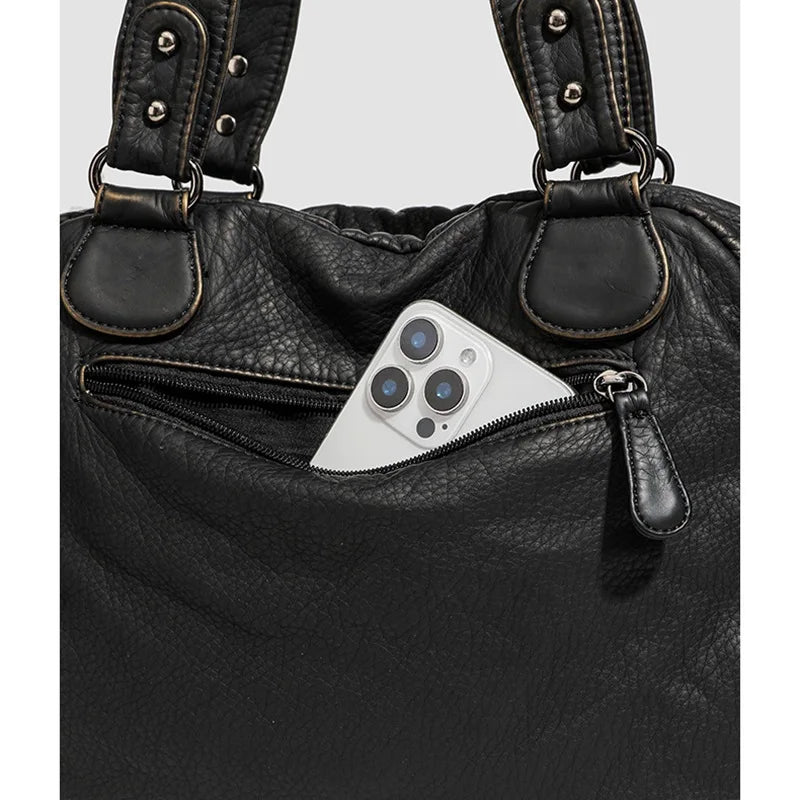 Damen-Handtasche Mit Oberem Henkel Und Schulterriemen Aus Bronze Kunstleder Für Alltag Und Freizeit