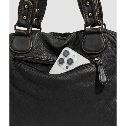 Damen-Handtasche Mit Oberem Henkel Und Schulterriemen Aus Bronze Kunstleder Für Alltag Und Freizeit
