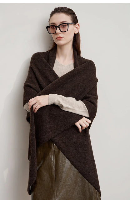 Damen V-Ausschnitt Strickkleid A-Linie ärmellos Herbst-Winter