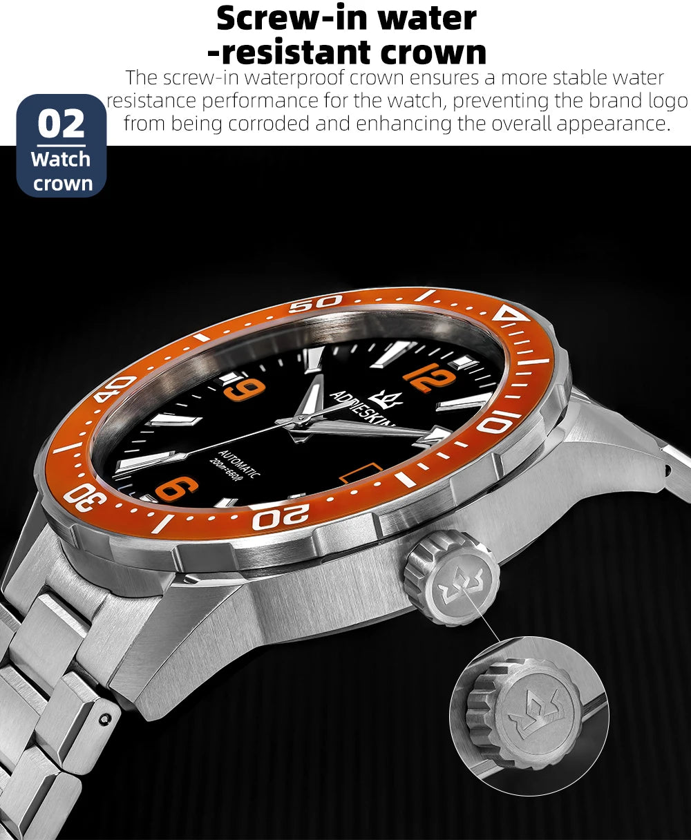 Herren-Premium-Automatikuhr 40 mm mit Japan-9015-Werk