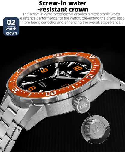 Herren-Premium-Automatikuhr 40 mm mit Japan-9015-Werk
