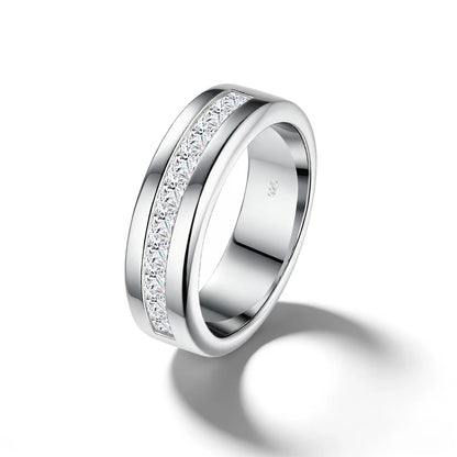 Paar-Ehering aus 925er Silber mit Moissanit für Verlobung und Hochzeit Romantischer Langlebiger Schmuck