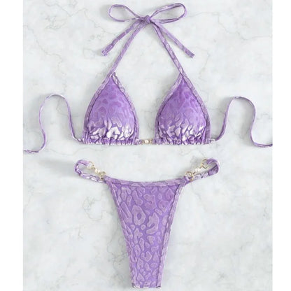 Blumiger, sexy Bikini-Set für Damen – ideal für Strand und Pool