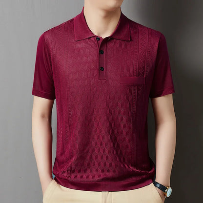 Kurzes Herren-Poloshirt mit Perlenkragen – ideal für Sport und Freizeit im Sommer
