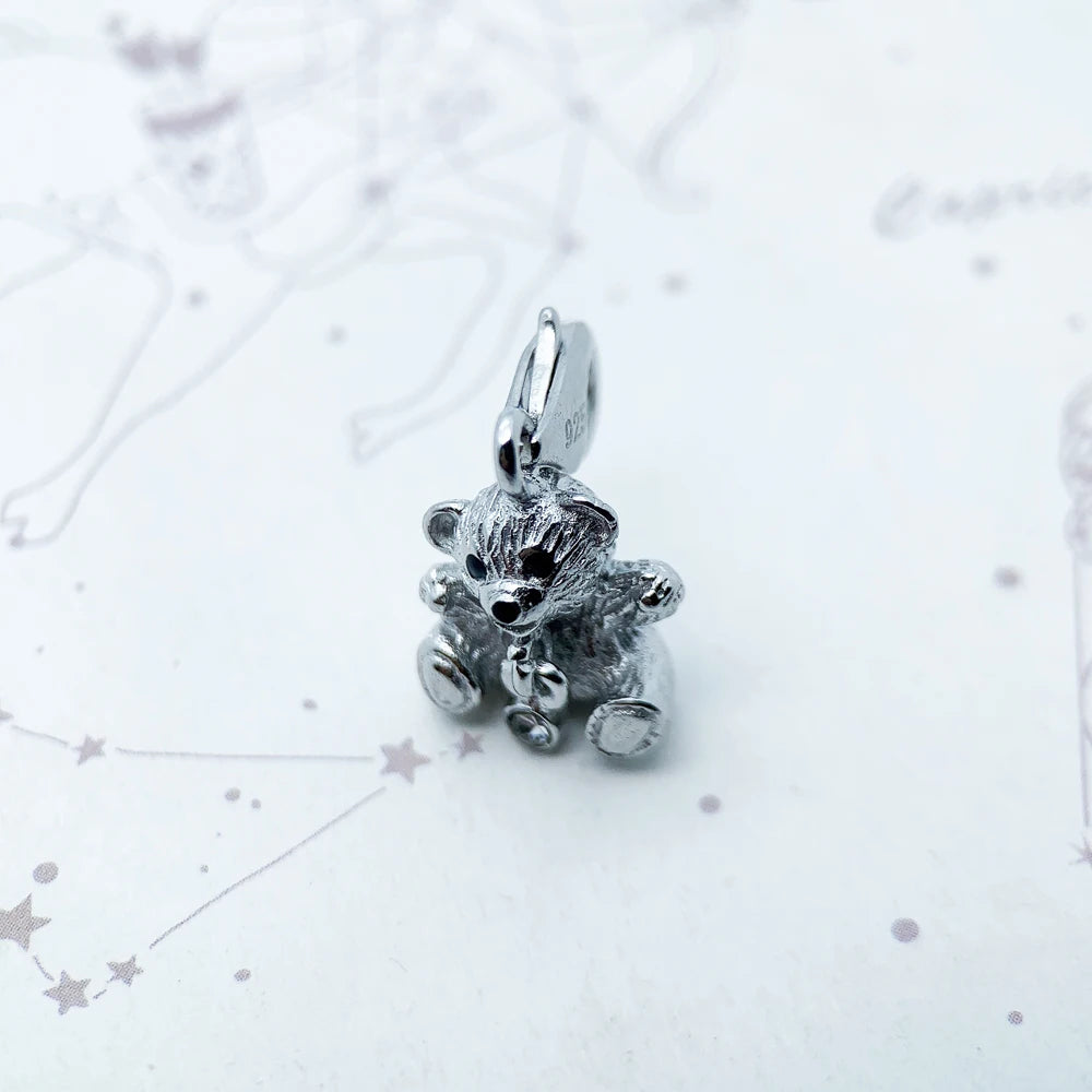Damen-Charm-Anhänger Teddybär Pullover süß II aus Sterlingsilber