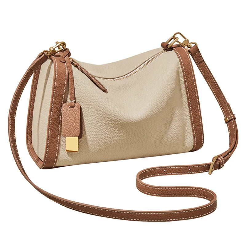 Damen-Schultertasche Vintage-Charme aus Spaltleder Alltagsbegleiterin für Stil und Funktion im Alltag