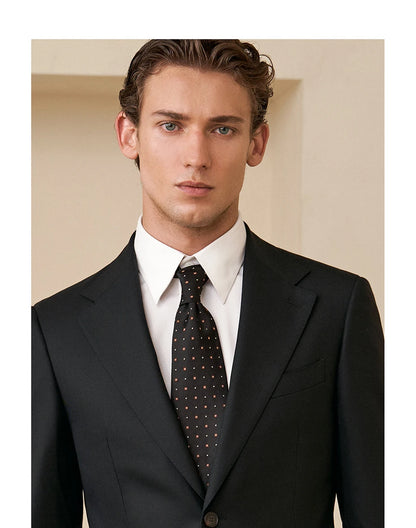 Doppelreihiger Herrenanzug im Korea-Stil – Slim Fit mit Streifenmuster in Blau, Grau, Schwarz oder Braun, ideal für Hochzeiten und formelle Anlässe.