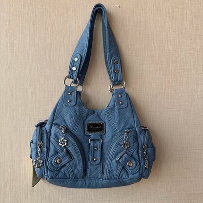 Damen-Handtasche Kleine Tote Mit Mehrfachfächern Aus Weichem Material Für Alltag Und Freizeit
