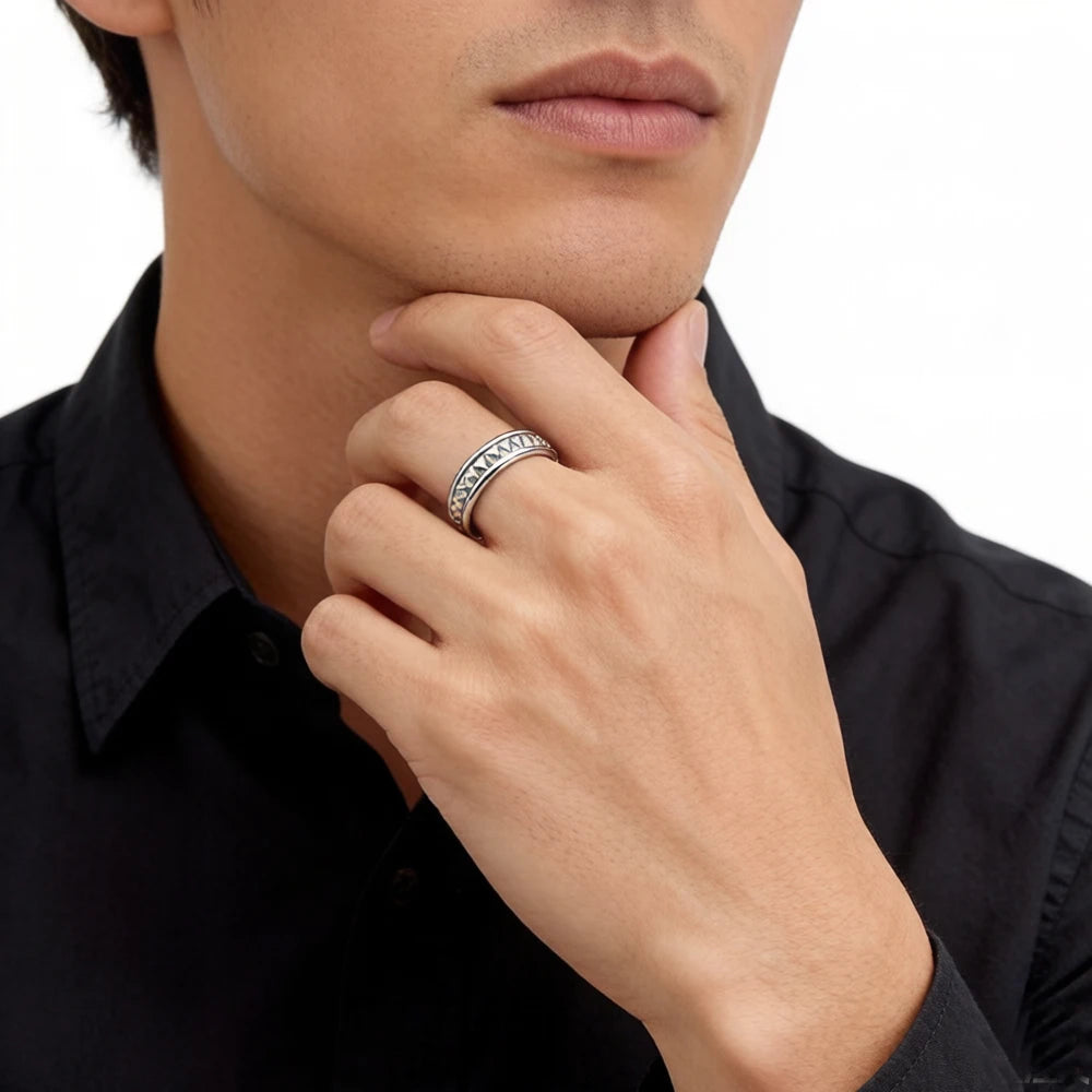Damen-Ohrstecker Ring Punk aus Sterlingsilber