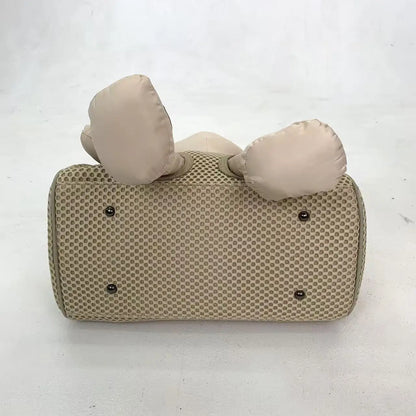 Damen-Umhängetasche aus Nylon mit Mesh-Details und Bärchen-Design Großes Fassungsvermögen mit Langem Tragegurt