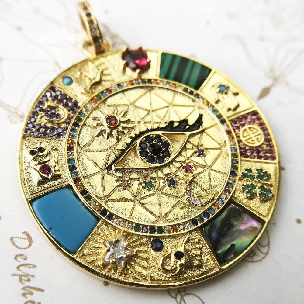 Damen-Charm-Anhänger Amulett magisch Natur Elemente aus Sterlingsilber