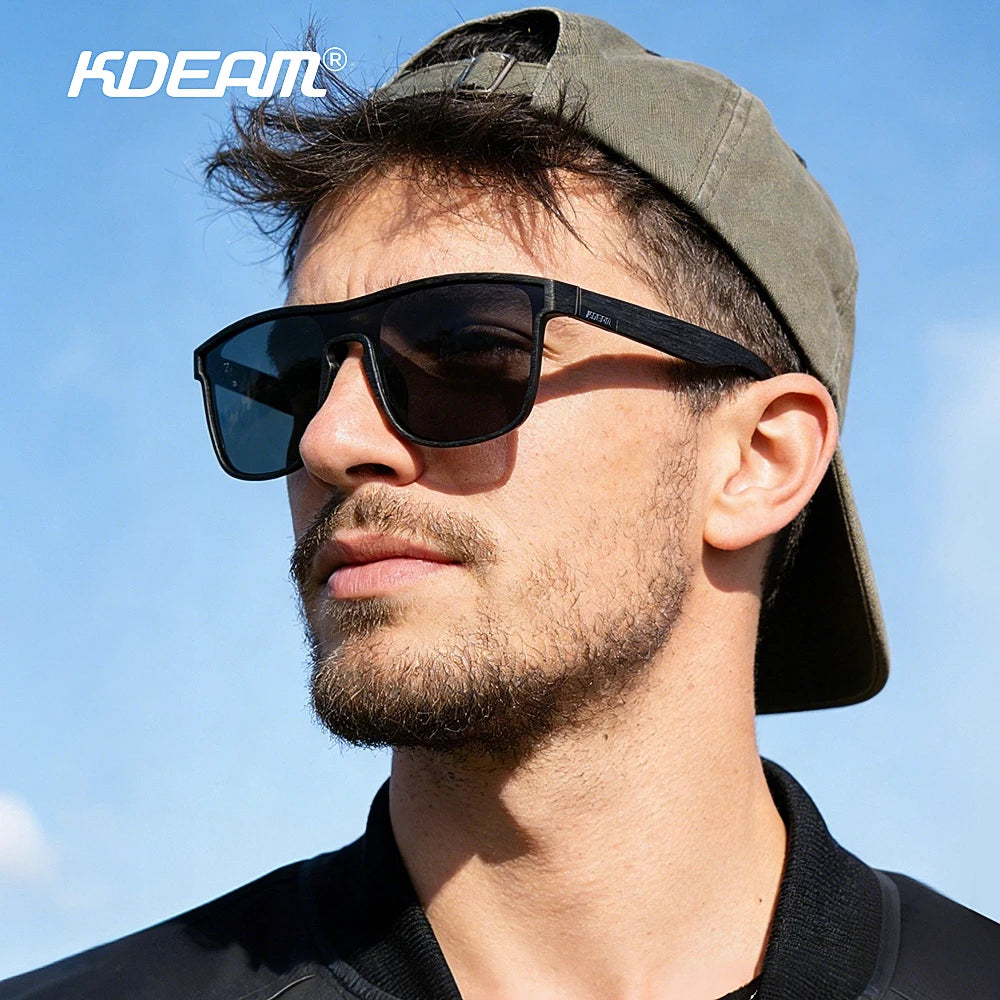 Sonnenbrille übergroß Einteiler polarisiert 153mm gebürstet Herren