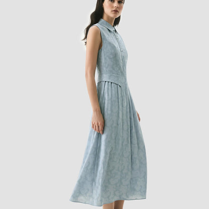 Elegantes Langes Damen Kleid Slim Fit Mit Kragen Für Büro