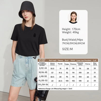 Damen T-Shirt aus Eisprozellan mit Rundhalsausschnitt und antibakteriellen Eigenschaften