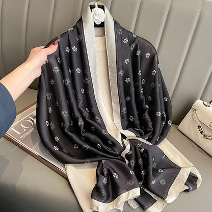 Damen Seidenschal groß 180x90cm Sommer Strand Foulard Bandana weich