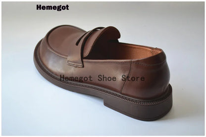 Big Round Toe Men's Shoes New Wide Toe British Style Low Heel Soft Sole Soft Leather Men's Shoes Trend Business Casual Shoes