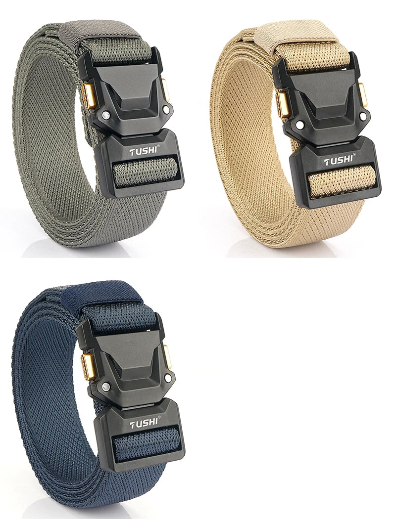 Unisex-Gürtel Mit Schnellverschluss Metall-Schnalle Breite 3,5 Zentimeter Geeignet Für Outdoor-Arbeit Und Freizeit