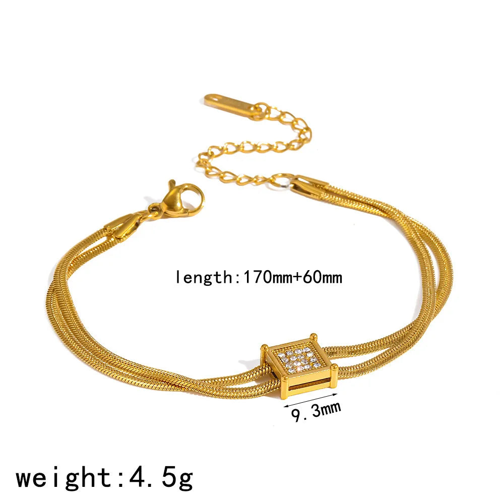 Damen-Kettenarmband Multi-Style mit Zirkonia