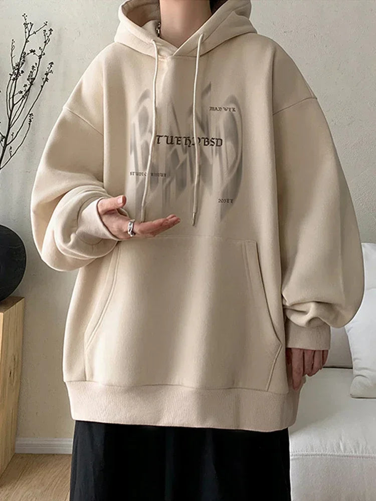 Neue Gothic Brief Gedruckt Mit Kapuze Sweatshirt Für Männer Herbst Hip Hop Übergroßen Pullover Hoodies Y2K Streetwear Grafik Hoody