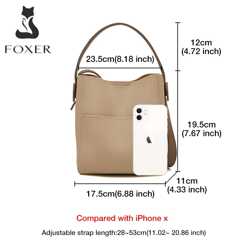 Damen Schultertasche Crossbody aus Splitleder mit großer Kapazität