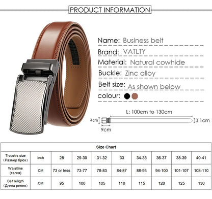 Herren Ledergürtel Braun 31 mm Ohne Lochung Mit Automatischer Schnalle Aus Naturleder