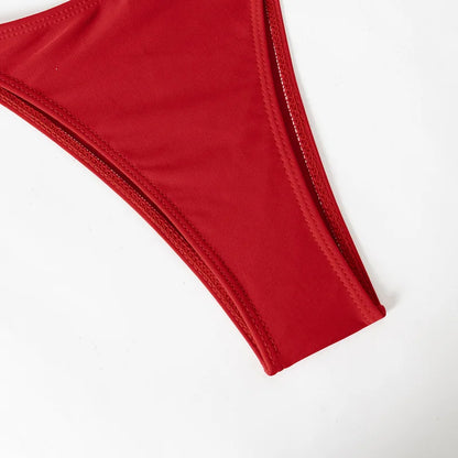 Dreiteiliger Damen-Bikini mit sexy Print und hoch tailliertem Design – ideal für Strand und Pool