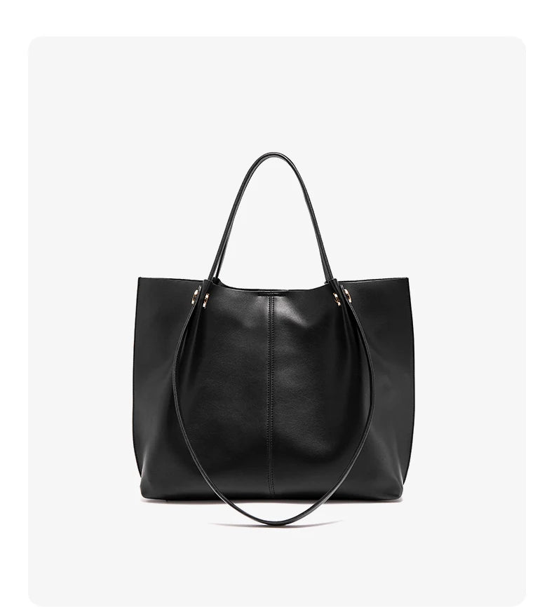 Damen Schultertasche Aus Splitleder Retro-Stil Großes Fassungsvermögen
