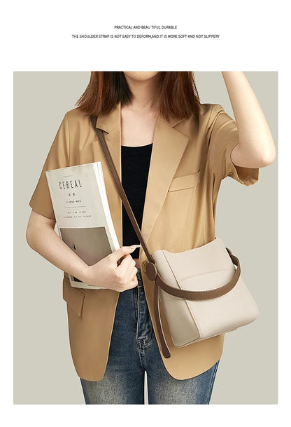 Damen Schultertasche Crossbody aus Splitleder mit großer Kapazität
